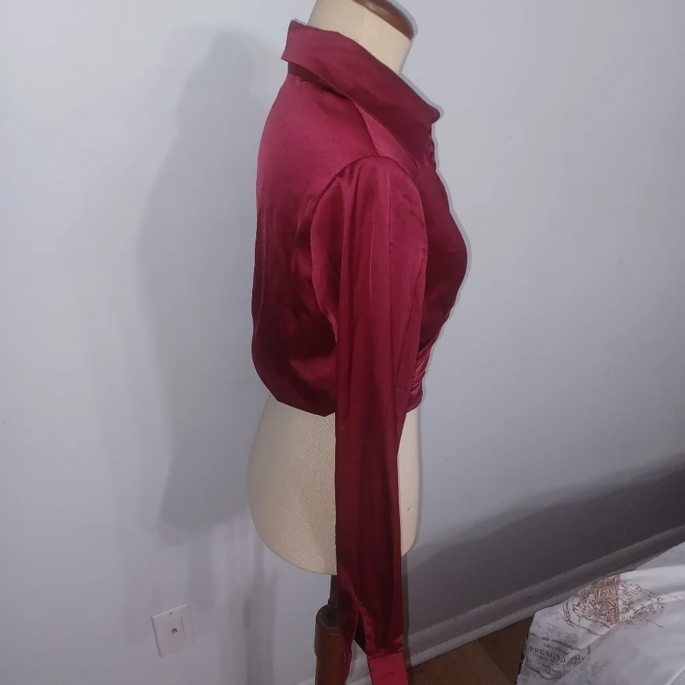 Beautiful Long Sleeve Wrap Shirt- W Sz Small - Picture 4 of 8